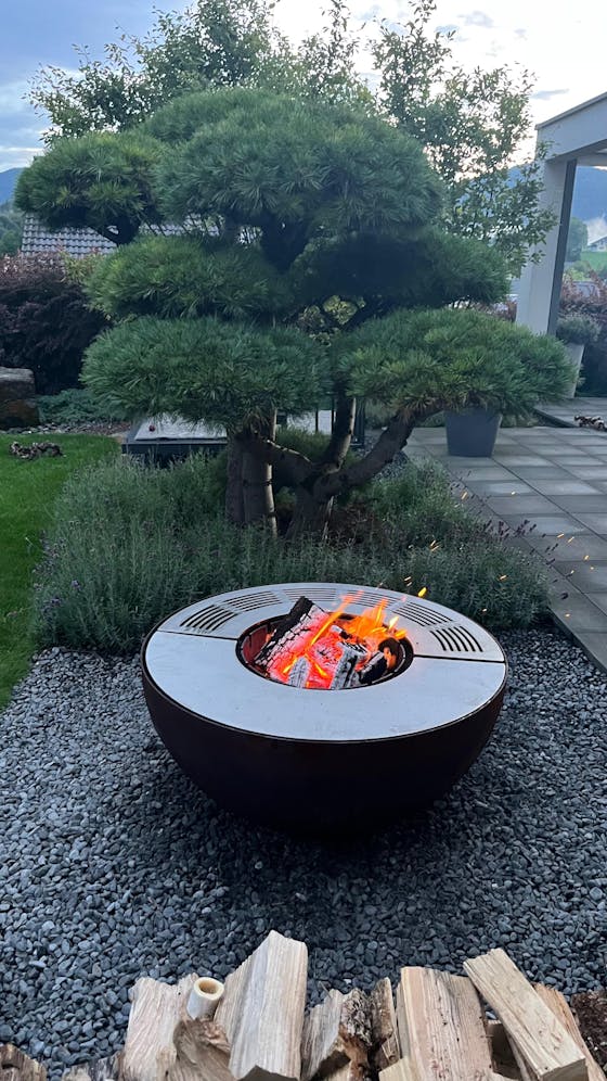 Feuerschale mit Grillring 100, Edelrost
