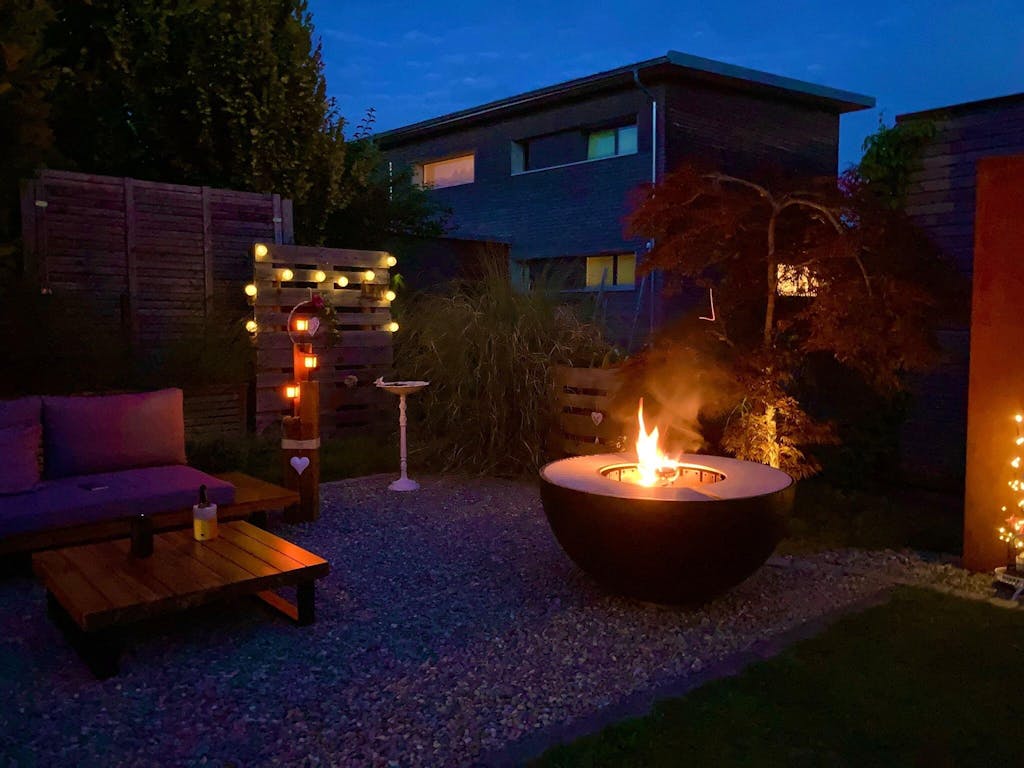 Recipiente per il fuoco con anello per grigliare 100, acciaio inox