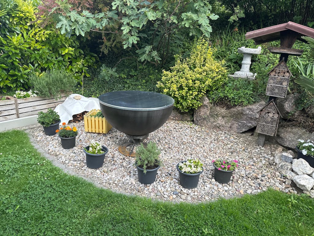 Recipiente per il fuoco con anello per grigliare 100, acciaio inox