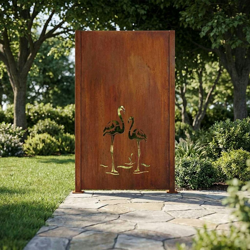 Schermo protettivo Coppia di fenicotteri, ruggine nobile