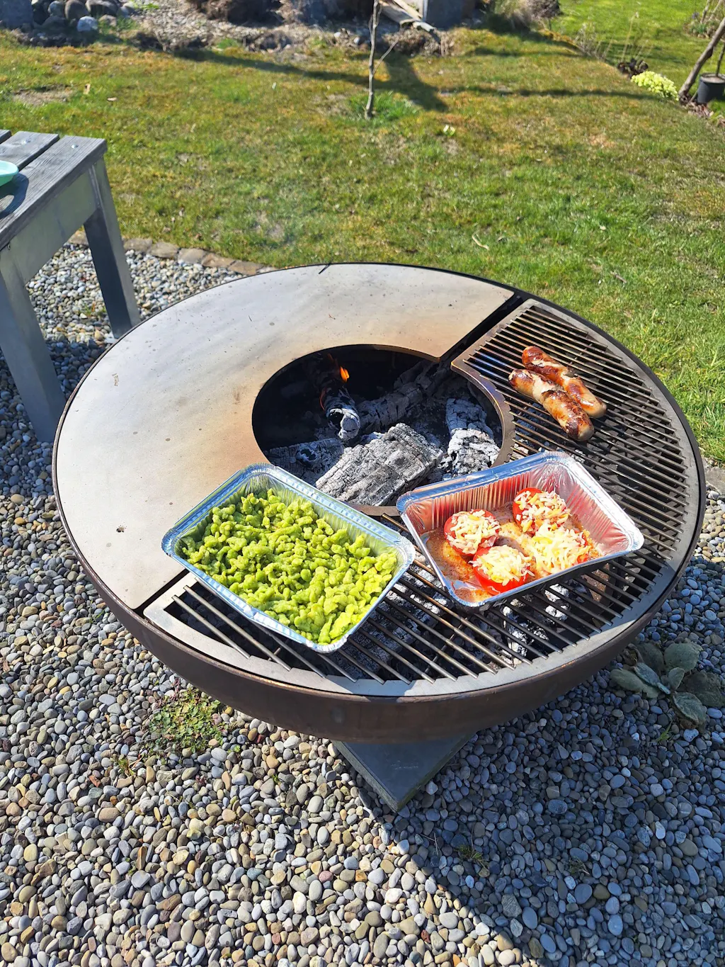 Ciotola da fuoco con anello per grigliare piccola 80, acciaio inox