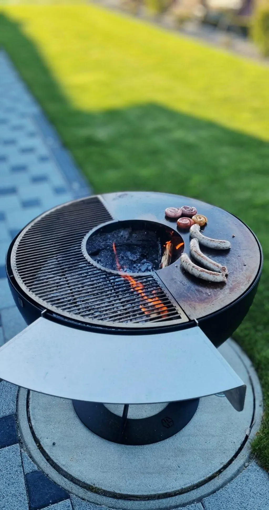 Feuerschale mit Grillring klein 80, Edelstahl Schwarz