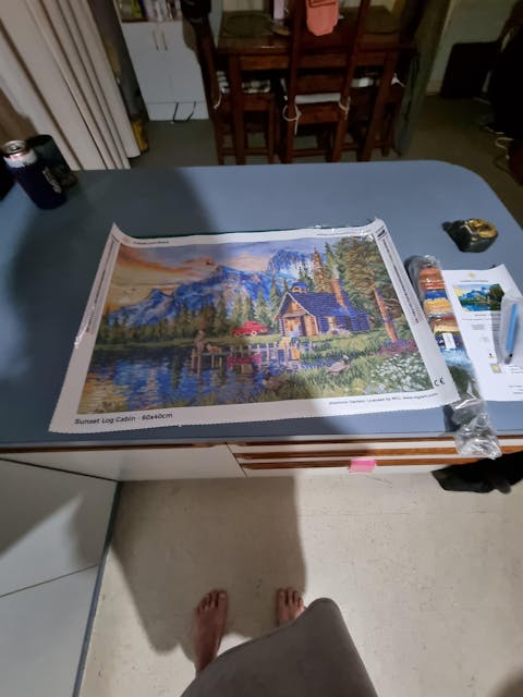 Sunset Log Cabin Diamond Painting Art Kit