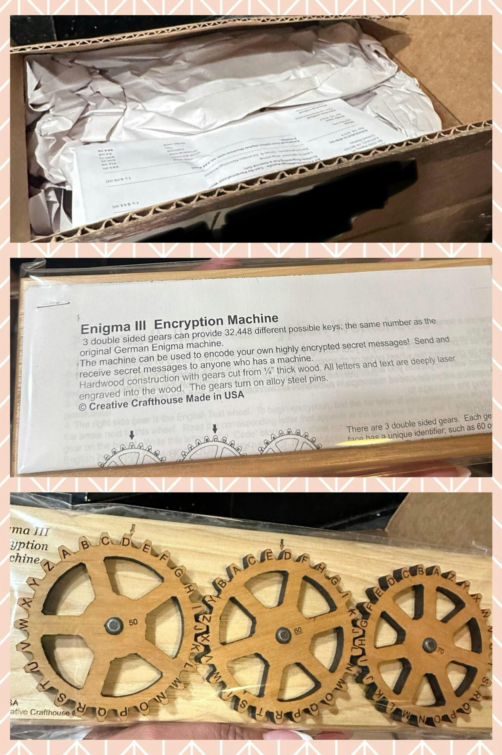 Enigma III Cipher Machine | Wooden Cryptography Tool - Creative