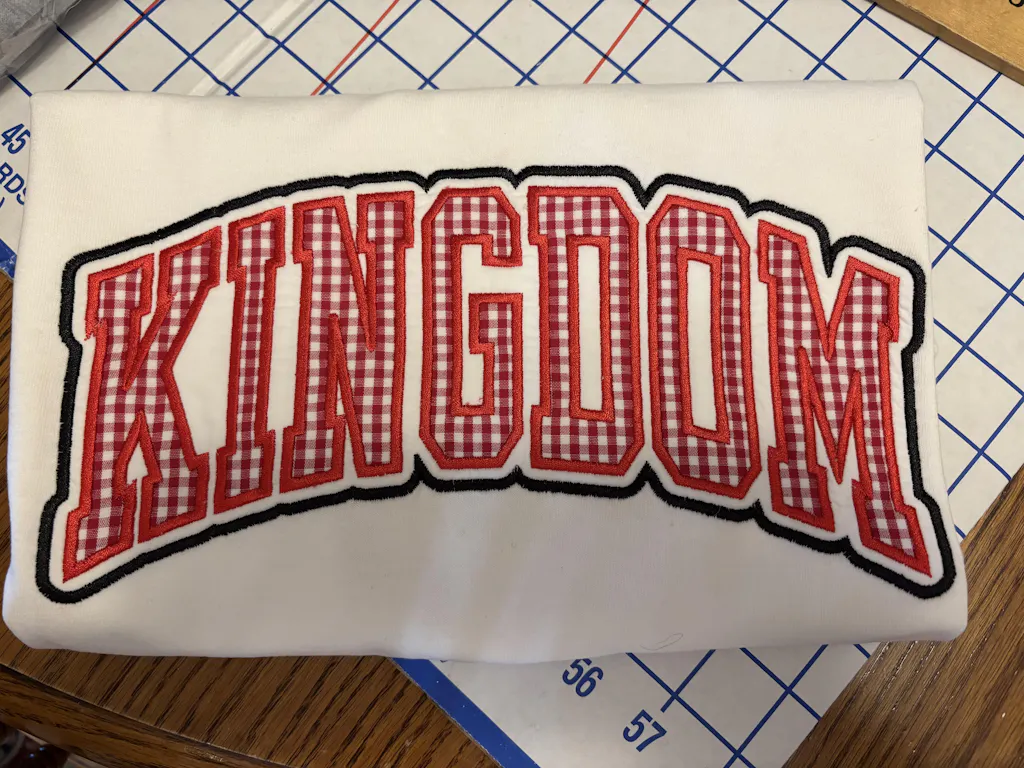 Custom College Style Satin Stitch Double Applique Machine Embroidery Design