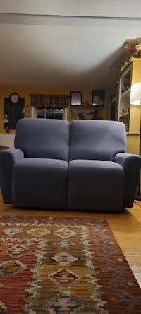Textured Grid Loveseat Recliner Cover Double Recliner Couch Cover