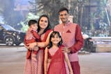 Elegant Embroidered Maroon Choli and Lehenga With Matching Kurta Pyjama - Family Twin Outfit