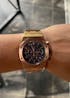 Seiko Mod Royal Oak Chronograph "Oro Rosa dial azul"