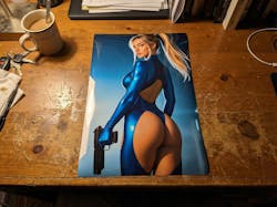 Samus Aran Wall Art Print, Futuristic Waifu Poster, Anime Girl Room Decor