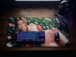 Aerith Gainsborough Desk Mat, Fantasy RPG Girl Mouse Pad, Gaming Desk Setup