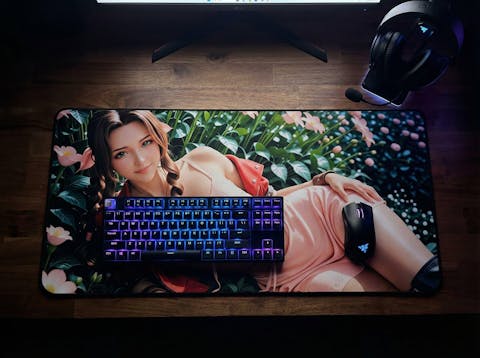 Aerith Gainsborough Mouse Pad – Fantasy RPG Girl Mouse Pad, Gaming Desk Setup