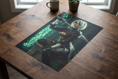 2B Poster – NieR Automata Wall Art Print, Android Gamer Decor