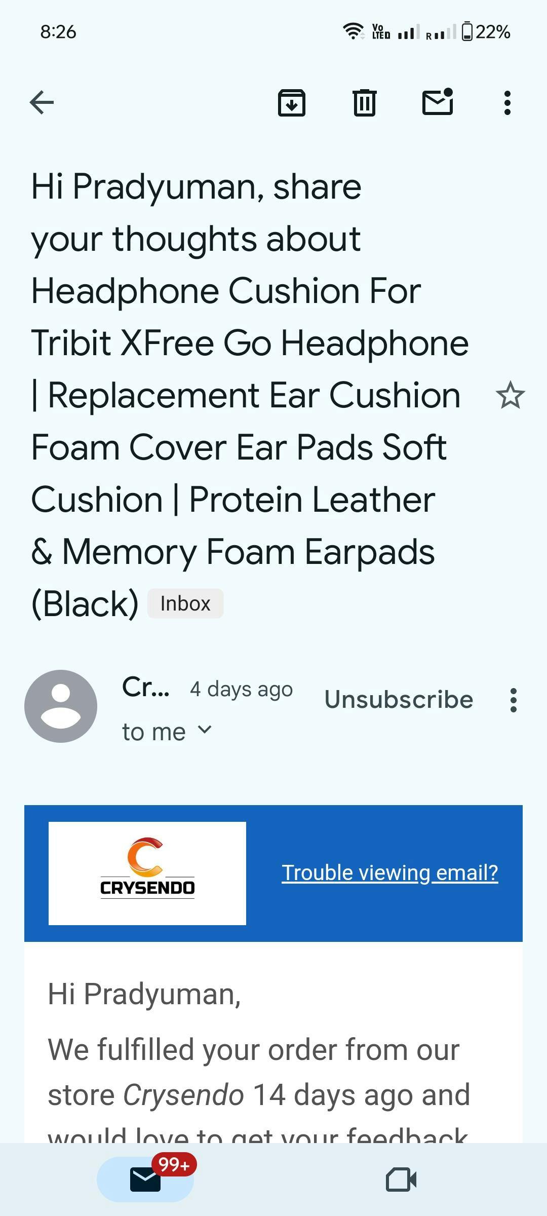 Headphone Cushion For Tribit XFree Go Headphone Replacement Ear