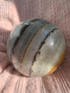 Large 5LB Onyx Sphere with Blue Banding - Comes with Stand