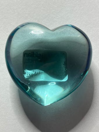 Aqua Obsidian 45mm Puffed Heart