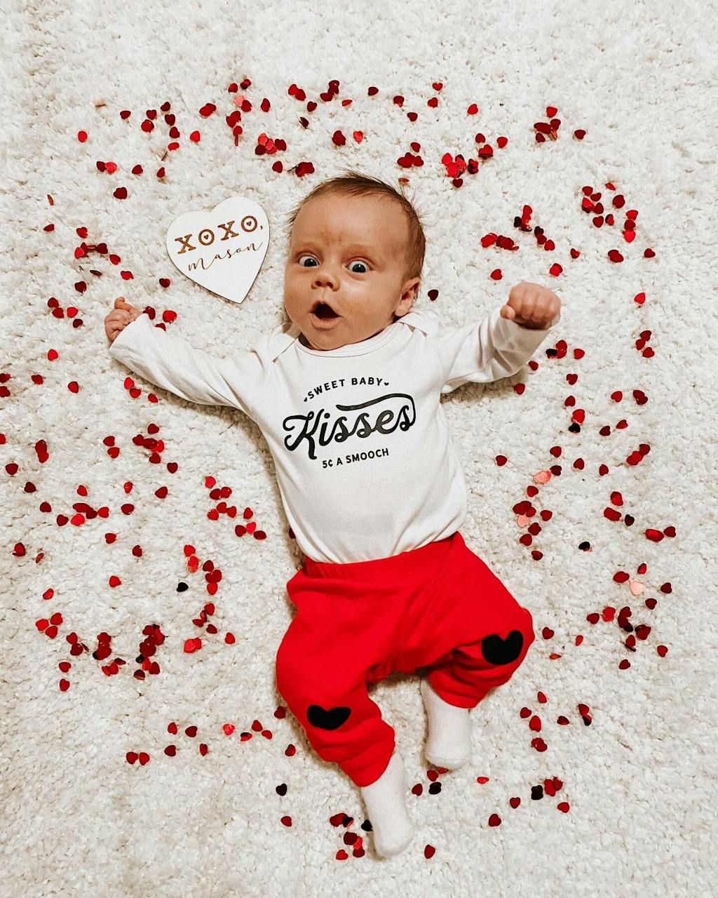 Sweet Baby Kisses | White Onesie | Black Writing - Cuddle Sleep Dream