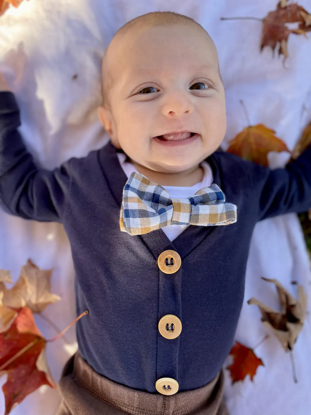 Baby bow tie bodysuit Cuddle Sleep Dream