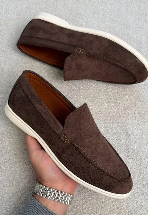 Mocassin homme en daim Marron Chocolat