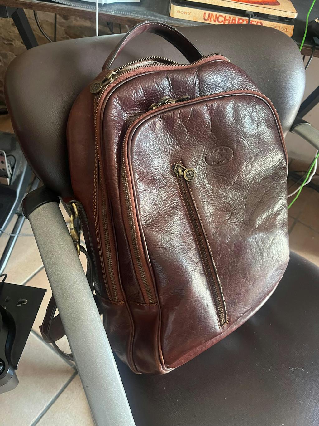 Zaino grande in pelle | Borsa porta PC Made in Italy Cuoieria Italiana