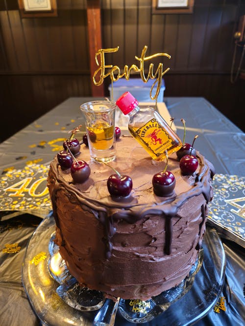 Cake Topper | Forty (40) | Gold Metal