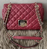 Preloved Authentic Michael Kors Red Vivianne Quilted Leather Shoulder Flap Bag