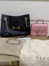 Preloved Authentic Rank A Gucci Horsebit 1955 tote bag in black leather