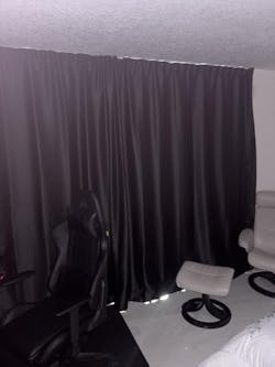 （Black）Benny Thermal Textured Woven Blackout Divider Curtain