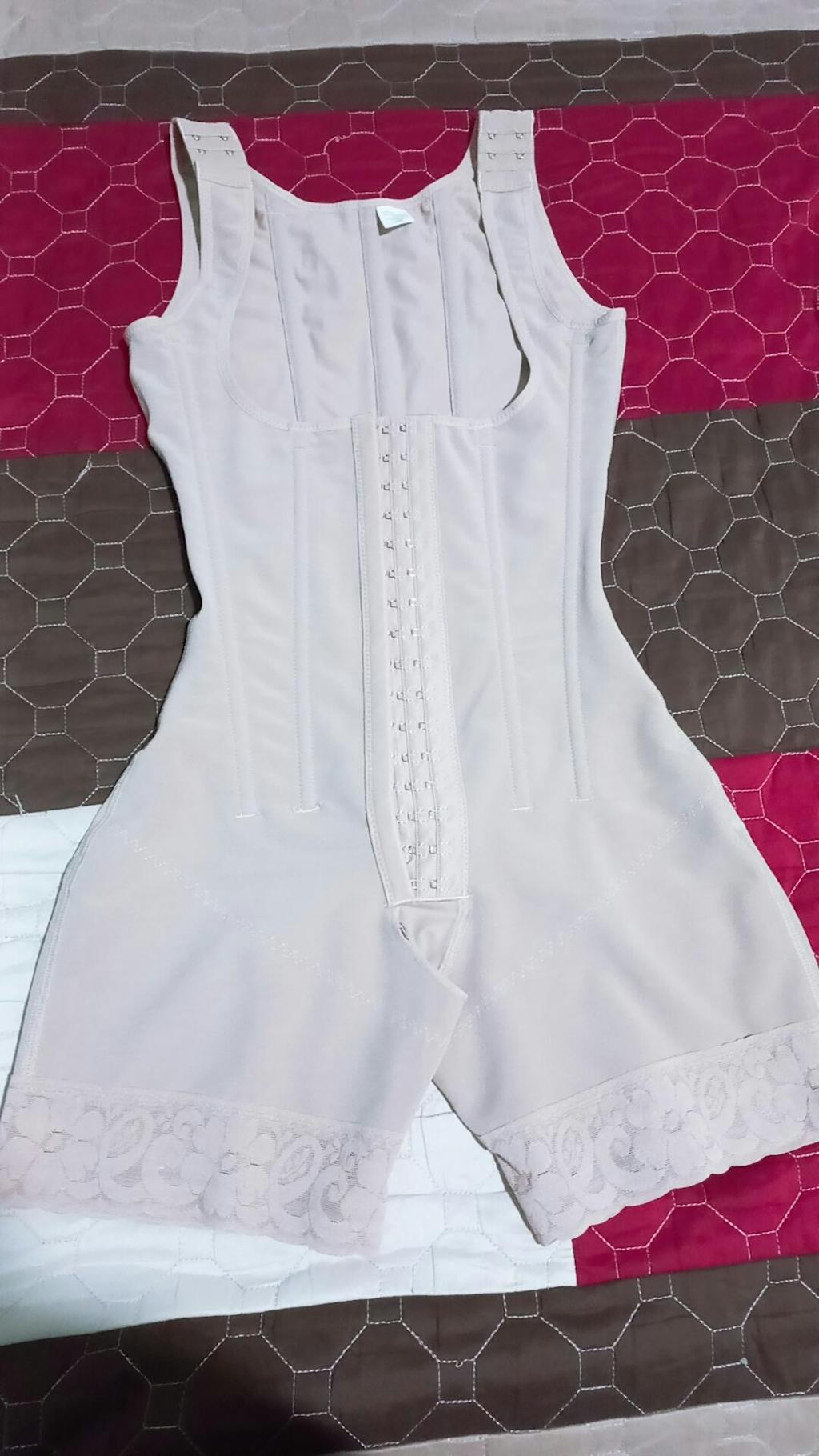 Alta compresión doble ropa abdomen control gancho y cierre de ojos control de barriga mono ajustable