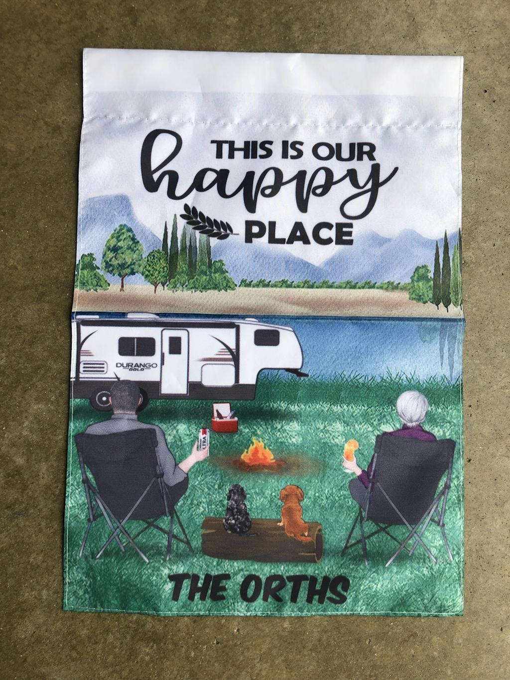 Personalized Camping Flag Sign, Gift Idea For The Whole Family Paren — CusGifts