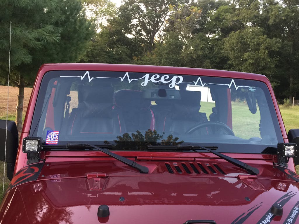 Jeep Heartbeat Windshield Banner Decal Sticker Jeep Wrangler Decals