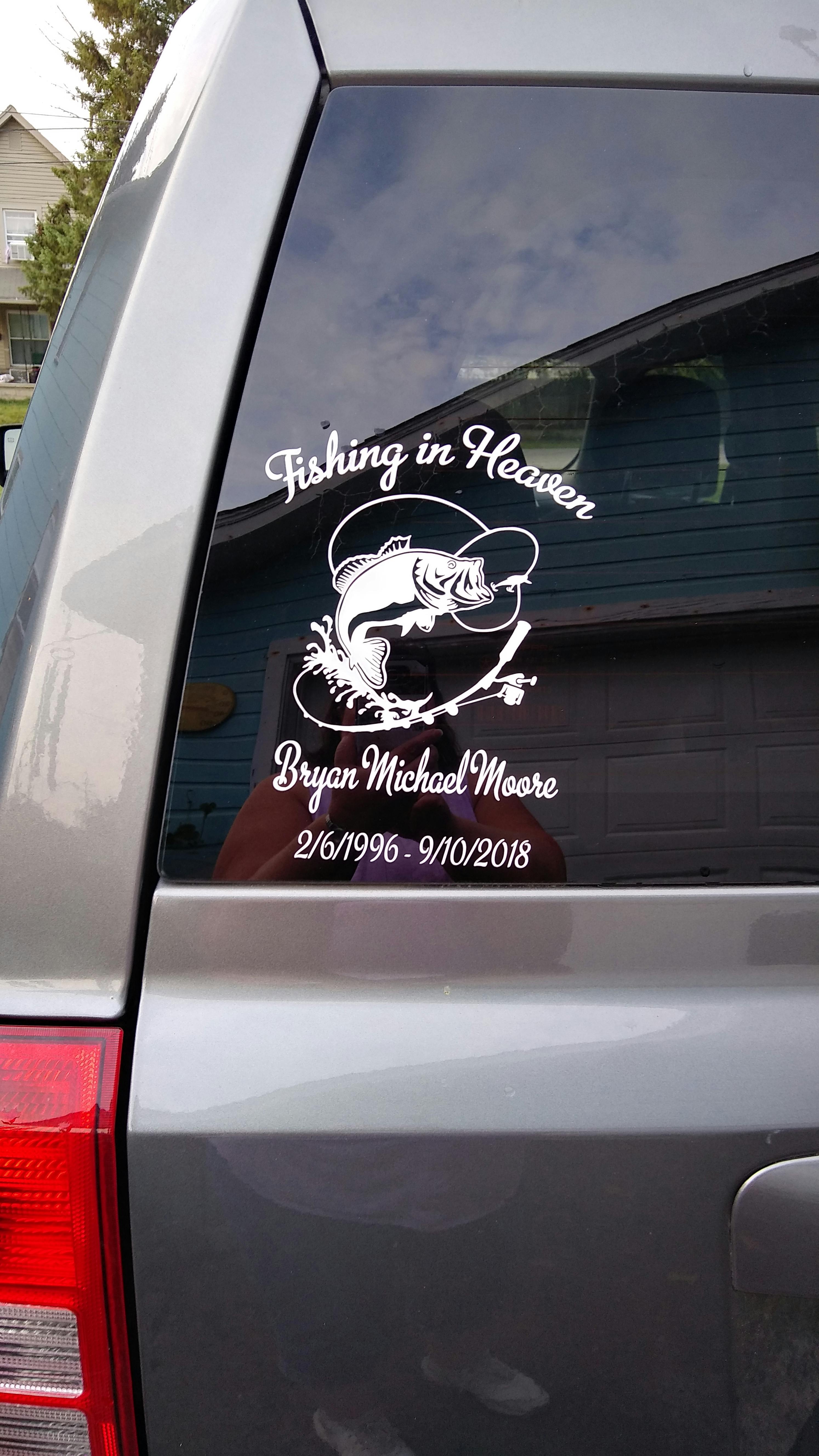 Download Fishing in Heaven In Loving Memory Decal Sticker - Custom ...