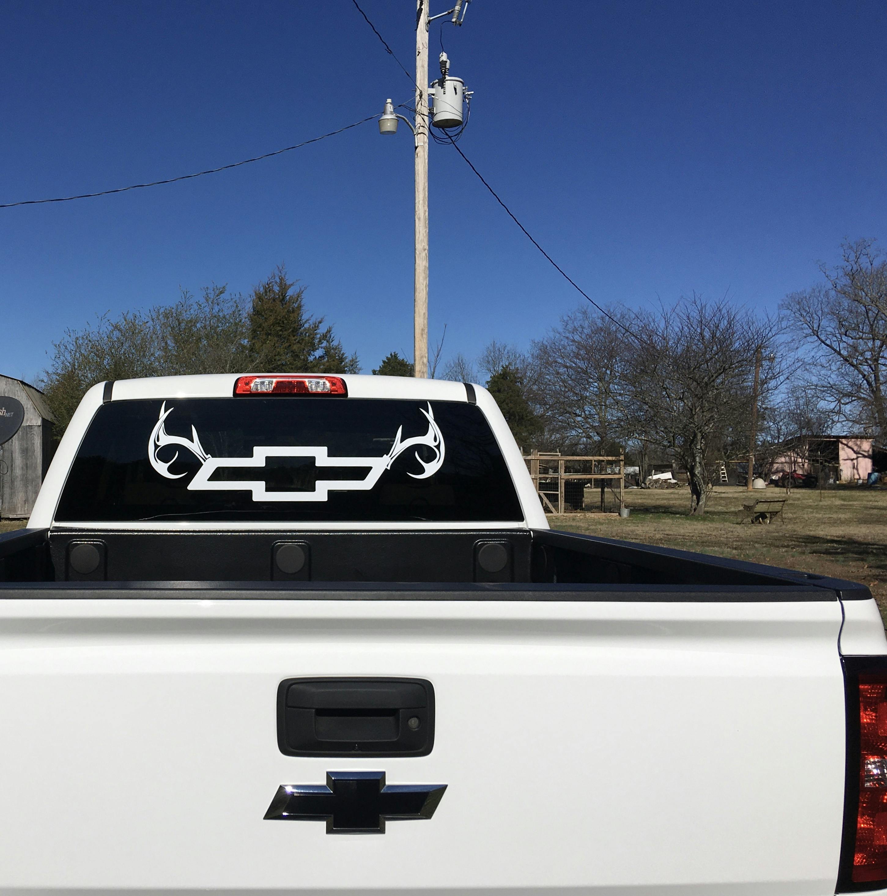 Chevy Chevrolet Bowtie Antler Truck Decal Sticker  Custom  