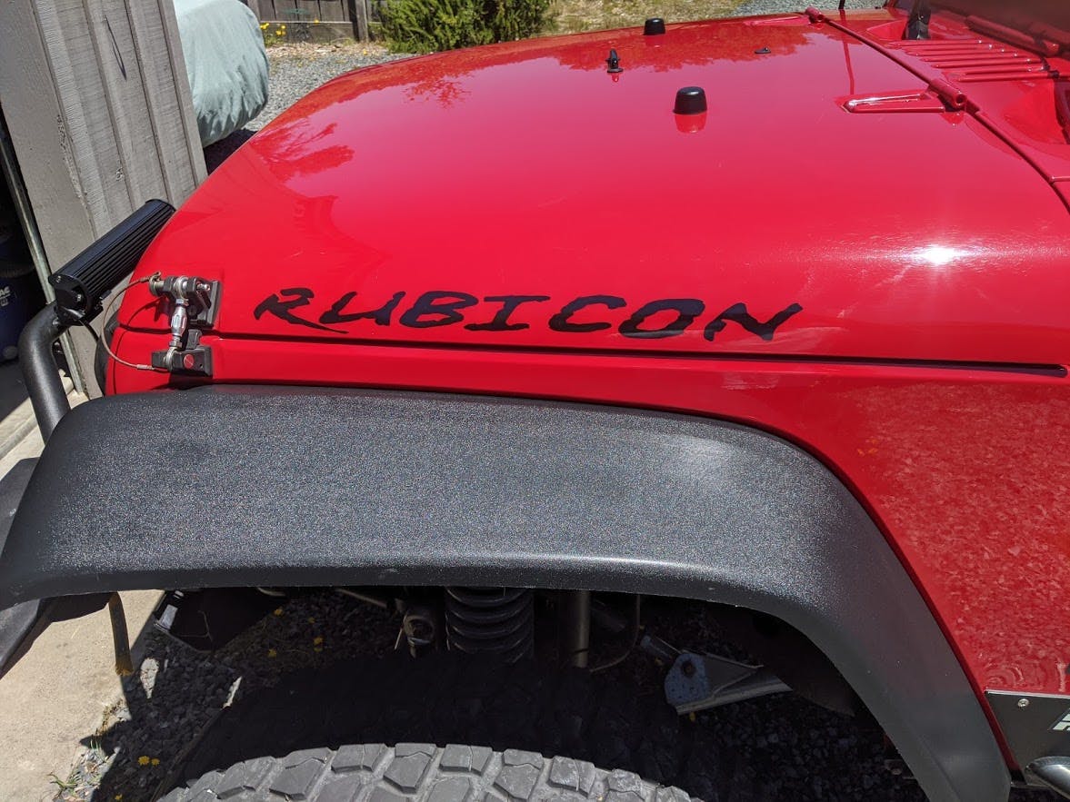 Jeep Rubicon Custom  Hood Set of 2 Jeep Decal Stickers 