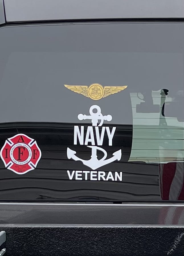 US Navy Veteran Military Window Decal Stickers  MADE IN USA