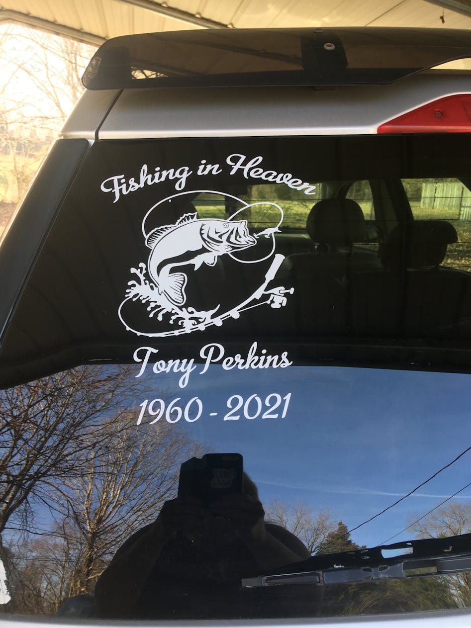  In Memory Of Fishing In Heaven Car Decal - CD361 : Handmade  Products