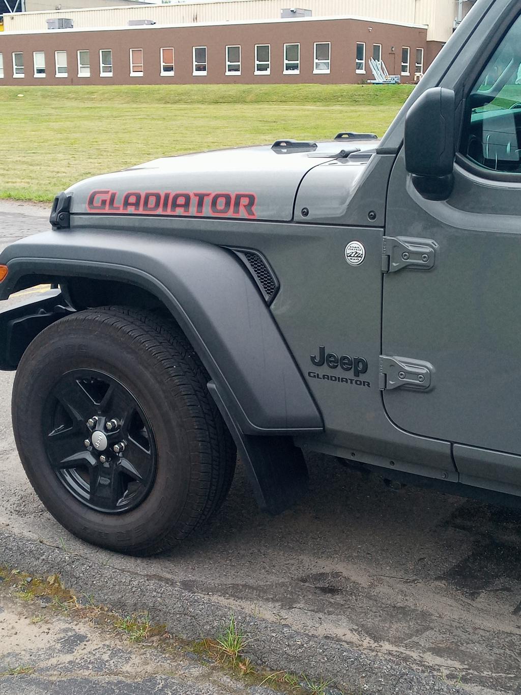 Jeep Gladiator Set of 2 Hood Decals Decal Stickers 2 color MADE IN USA