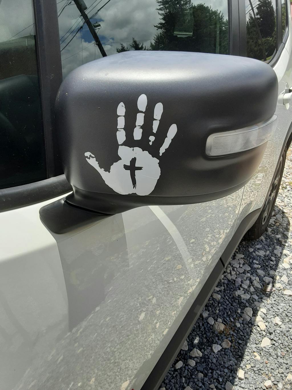 Jeep Wave Hand Cross Mirror Decals Set Of 2 Jeep Wrangler Decals Custom Made In the USA