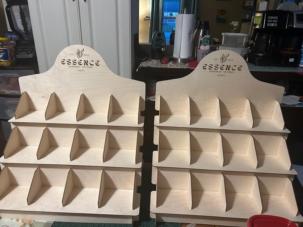 3-Tier Wooden Counter Display Stand - Perfect for Retail & Craft Shows