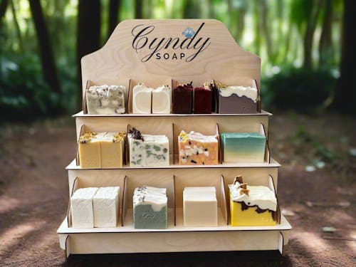 3-Tier Wooden Counter Display Stand - Perfect for Retail & Craft Shows