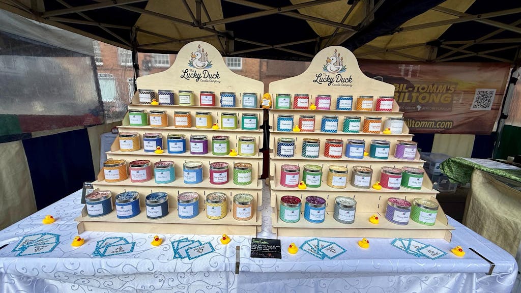 5-Tier Wooden Display Stand - 30 Pockets Countertop Rack for Retail & Craft Shows