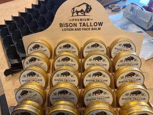 Lip Balm Display Stand | 28-Pocket Wooden Organizer for 2 oz Tins