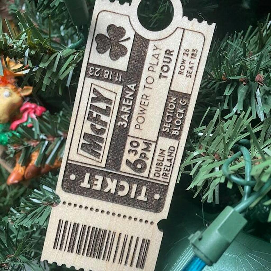 Custom Ticket Christmas Ornament, Concert Goers Gifts, Gift For Fans