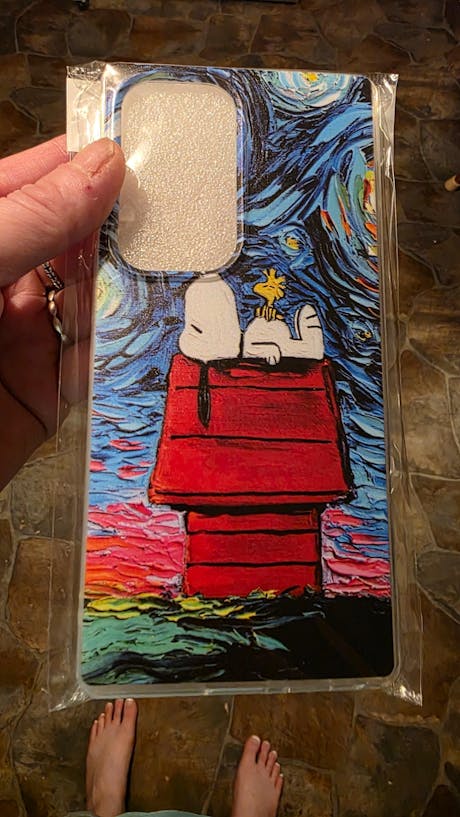 Dog Lying Under Starry Night Van Gogh Samsung Galaxy S25 Ultra Case