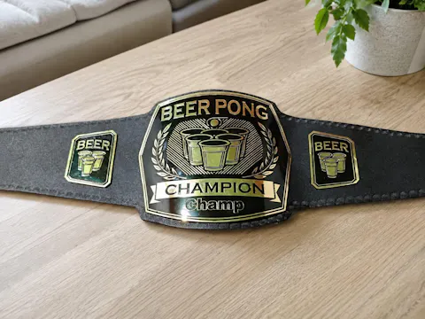 Customized Beer Pong Championship Belt