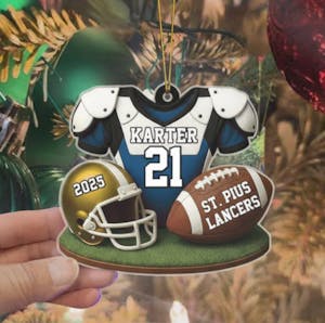 American Football Player Uniform - Personalized Acrylic Ornament, Gift For Football Player, Football Family Holiday Decor