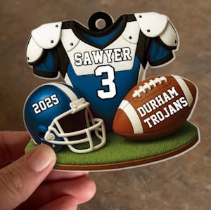 American Football Player Uniform - Personalized Acrylic Ornament, Gift For Football Player, Football Family Holiday Decor