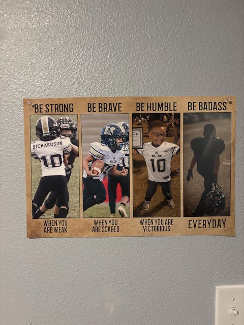 Be Strong, Be Brave, Be Humble, Be Badass - Personalized Poster, Gift For Football Player, Football Lover Home Decor