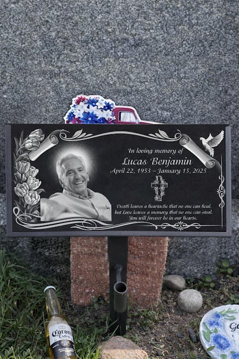 Love Leaves A Memory That No One Can Steal - Personalized Granite Headstone With Stand , Memorial Gift, Sympathy Gift For Loss Of Loved One