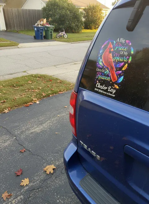 Cardinal Forever Loved My Guardian Angel - Personalized Decal, In Loving Memory Loss Of Loved One, Memorial Decal