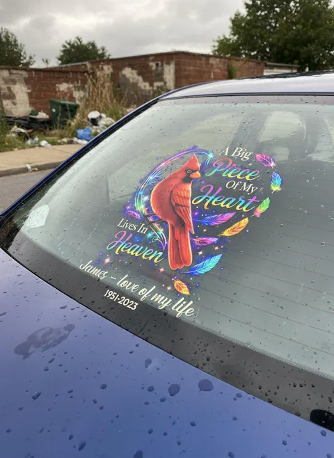 Cardinal Forever Loved My Guardian Angel - Personalized Decal, In Loving Memory Loss Of Loved One, Memorial Decal